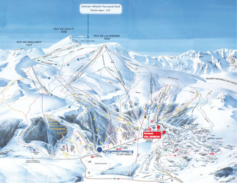 Plan des pistes Superbesse